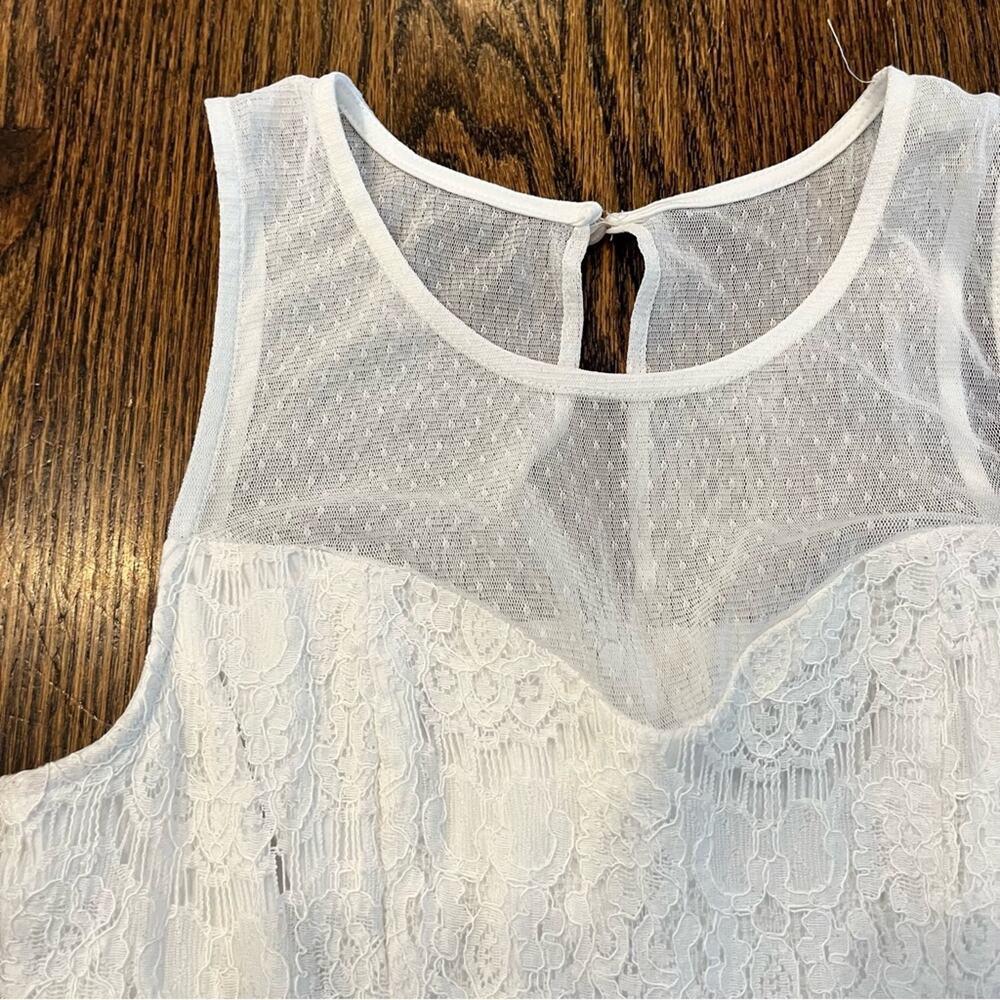 Francesca’s White Lace Dress Floral Midi Cottagecore Coquette Women's Small - Picture 3 of 6